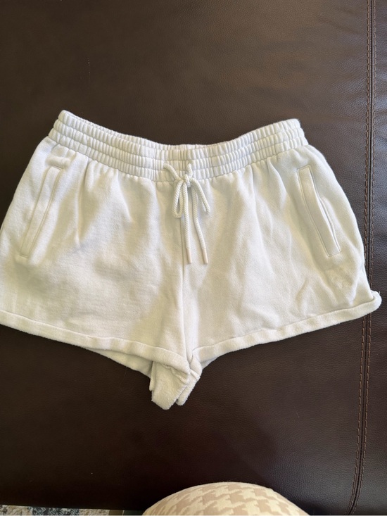 PINK Victoria's Secret Pants - PINK Victoria's Secret White Cozy Drawstring Athletic Shorts